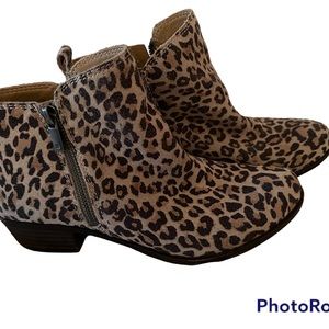 Women’s Lucky Brand Basel Side Zip Ankle Boots Natural Leopard